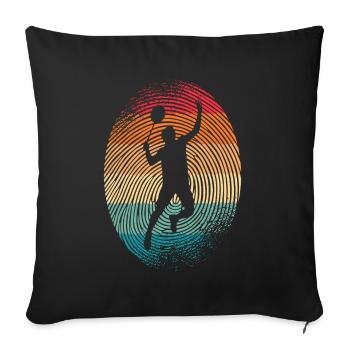 Joueur de badminton Empreinte digitale Badminton Badminton - Housse de coussin décorative 45 x 45 cm - noir - Devant