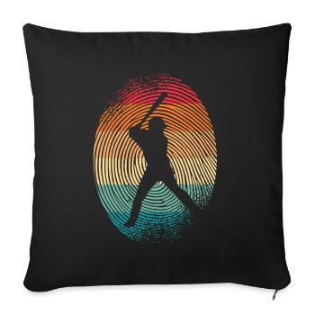 Baseball Player Fingerprint Baseballer Baseball - Sofa pillowcase 17,3'' x 17,3'' (45 x 45 cm) - black - Front