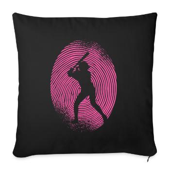 Baseball Baseballer Fingerprint Baseball Player - Sofa pillowcase 17,3'' x 17,3'' (45 x 45 cm) - black - Front