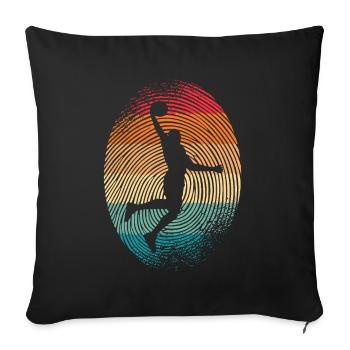 Basketballspieler Fingerabdruck Basketballer - Sofakissenbezug 45 x 45 cm - Schwarz - Vorne