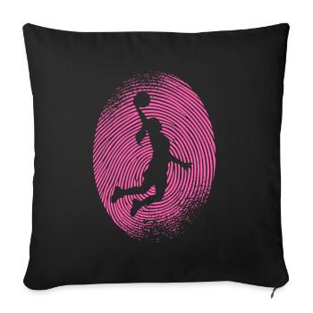 Basketballspielerin Fingerabdruck Basketballerin - Sofakissenbezug 45 x 45 cm - Schwarz - Vorne