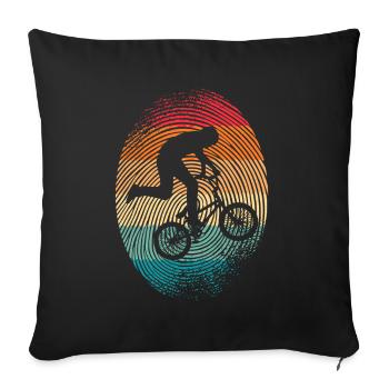 BMX Bike Fingerabdruck Fahrrad BMX - Sofakissenbezug 45 x 45 cm - Schwarz - Vorne