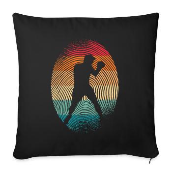 Boxing Boxing Fingerprint Boxer - Sofa pillowcase 17,3'' x 17,3'' (45 x 45 cm) - black - Front