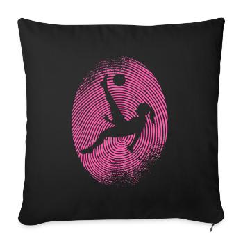 Fußballerin Fußball Fingerabdruck Damen Fussball - Sofakissenbezug 45 x 45 cm - Schwarz - Vorne