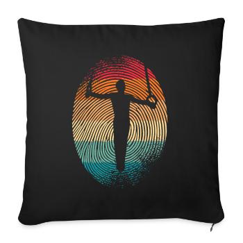 Gymnastics Gymnastics Ring Gymnastics Fingerprint Men - Sofa pillowcase 17,3'' x 17,3'' (45 x 45 cm) - black - Front
