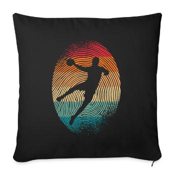 Handballspieler Handballer Fingerabdruck Handball - Sofakissenbezug 45 x 45 cm - Schwarz - Vorne