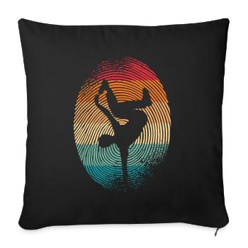 Breakdancer Breakdancing Fingerprint Breakdance - Sofa pillowcase 17,3'' x 17,3'' (45 x 45 cm) - black - Front