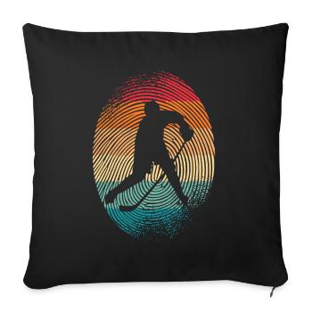 Joueur de hockey sur glace Fingerprint Hockey - Housse de coussin décorative 45 x 45 cm - noir - Devant