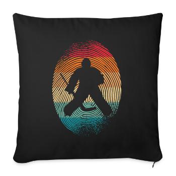 Hockey Goalie Fingerprint Hockey - Sofa pillowcase 17,3'' x 17,3'' (45 x 45 cm) - black - Front