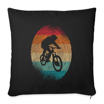 Mountain Bike Fingerprint Downhill Mountain Bike - Sofa pillowcase 17,3'' x 17,3'' (45 x 45 cm) - black - Front