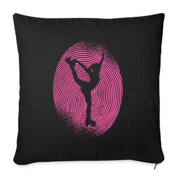 Patins à roulettes Patins à roulettes Empreinte digitale Patin à roulettes - Housse de coussin décorative 45 x 45 cm - noir - Devant
