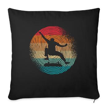 Skating Skateboarder Skateboard Fingerprint Skate - Sofa pillowcase 17,3'' x 17,3'' (45 x 45 cm) - black - Front