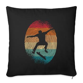 Skating Skateboard Skateboarder Fingerprint Skate - Sofa pillowcase 17,3'' x 17,3'' (45 x 45 cm) - black - Front