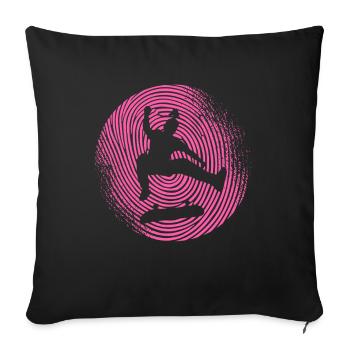 Skating Skater Skateboarder Girl Skateboard - Sofa pillowcase 17,3'' x 17,3'' (45 x 45 cm) - black - Front