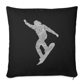 Snowboarder Fingerabdruck Snowboard - Sofakissenbezug 45 x 45 cm - Schwarz - Vorne