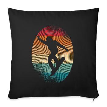 Snowboarder Fingerprint Men's Boys Snowboard - Sofa pillowcase 17,3'' x 17,3'' (45 x 45 cm) - black - Front