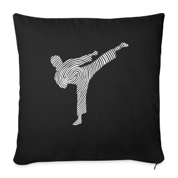 Taekwondo Arts Martiaux Empreintes digitales Karaté Homme - Housse de coussin décorative 45 x 45 cm - noir - Devant