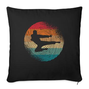 Taekwondo Arts Martiaux Empreintes digitales Karaté Homme - Housse de coussin décorative 45 x 45 cm - noir - Devant