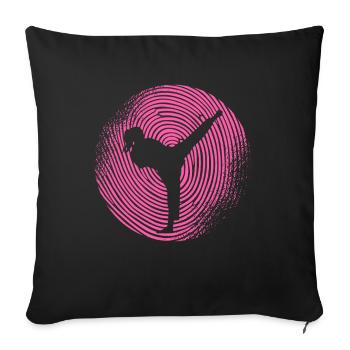 Taekwondo Martial Arts Fingerprint Women's Karate - Sofa pillowcase 17,3'' x 17,3'' (45 x 45 cm) - black - Front