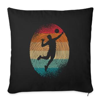 Joueur de volley-ball Empreinte digitale Garçons Volley-ball - Housse de coussin décorative 45 x 45 cm - noir - Devant