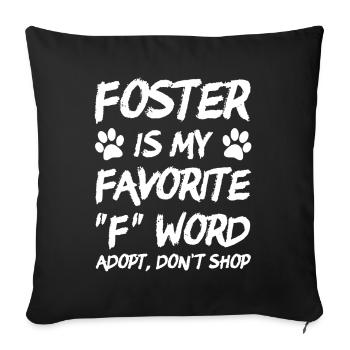 Rescue Dog Adopt Don't Shop - Sofa pillowcase 17,3'' x 17,3'' (45 x 45 cm) - black - Front