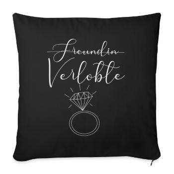 Girlfriend crossed out fiancée - Sofa pillowcase 17,3'' x 17,3'' (45 x 45 cm) - black - Front