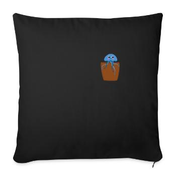 Jellyfish in the breast pocket Jellyfish - Sofa pillowcase 17,3'' x 17,3'' (45 x 45 cm) - black - Front