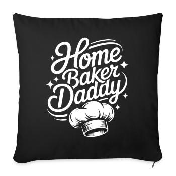 Super Baker Papas Club Dad bakes best - Sofa pillowcase 17,3'' x 17,3'' (45 x 45 cm) - black - Front
