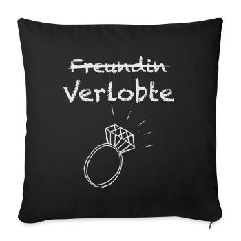 Girlfriend crossed out fiancée - Sofa pillowcase 17,3'' x 17,3'' (45 x 45 cm) - black - Front