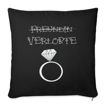 Girlfriend crossed out fiancée - Sofa pillowcase 17,3'' x 17,3'' (45 x 45 cm) - black - Front