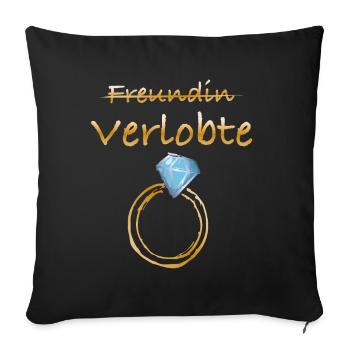 Girlfriend crossed out fiancée - Sofa pillowcase 17,3'' x 17,3'' (45 x 45 cm) - black - Front