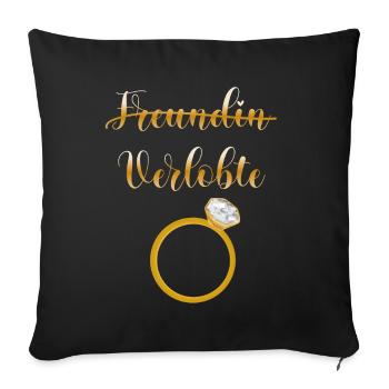 Girlfriend crossed out fiancée - Sofa pillowcase 17,3'' x 17,3'' (45 x 45 cm) - black - Front
