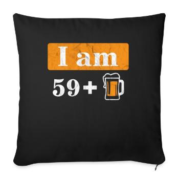 J’ai 59 ans et je fête mes 60 ans - Housse de coussin décorative 45 x 45 cm - noir - Devant