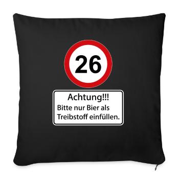 26 Caution only fill beer as fuel - Sofa pillowcase 17,3'' x 17,3'' (45 x 45 cm) - black - Front