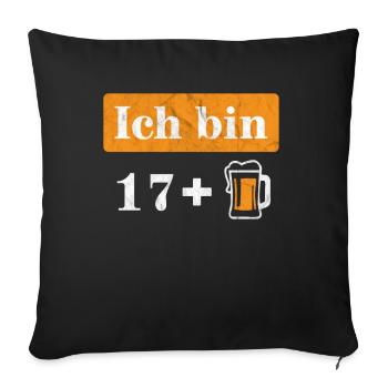 I'm 17 plus beer 18th birthday - Sofa pillowcase 17,3'' x 17,3'' (45 x 45 cm) - black - Front