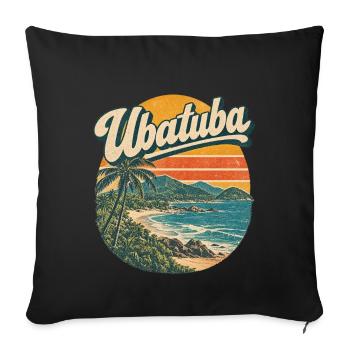 Ubatuba Retro Strandsonne Surfen - Sofakissenbezug 45 x 45 cm - Schwarz - Vorne
