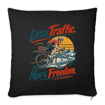 Fahrrad Pendler Geschenkidee  - Sofakissenbezug 45 x 45 cm - Schwarz - Vorne