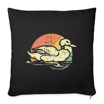 Canard dans le lac - Housse de coussin décorative 45 x 45 cm - noir - Devant