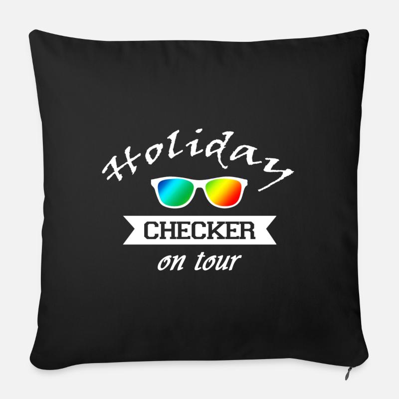 Holiday checker - cool - Sofa pillowcase 17,3'' x 17,3'' (45 x 45 cm) - black