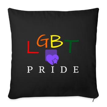 LGBT PRIDE - Housse de coussin décorative 45 x 45 cm - noir - Devant