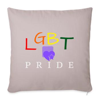 LGBT PRIDE - Housse de coussin décorative 45 x 45 cm - taupe clair - Devant