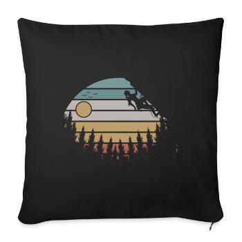 Retro Climbing Girls Climber Bloc - Housse de coussin décorative 45 x 45 cm - noir - Devant