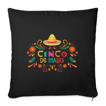 Sombrero Fiesta Cheerful Cinco De Mayo - Sofa pillowcase 17,3'' x 17,3'' (45 x 45 cm) - black - Front