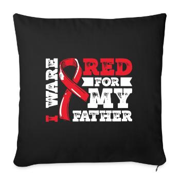 I ware red for my father - Sofakissenbezug 45 x 45 cm - Schwarz - Vorne