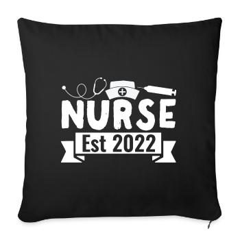 Krankenpflegeschüler Krankenschwester Est 2022 Abs - Sofakissenbezug 45 x 45 cm - Schwarz - Vorne