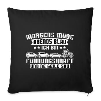 Landwirt Treckerfahrer Traktor Humor Geschenkidee - Sofakissenbezug 45 x 45 cm - Schwarz - Vorne