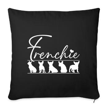 Frenchie Silhouettes de bouledogue français - Housse de coussin décorative 45 x 45 cm - noir - Devant