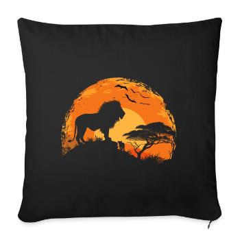 Lion Wildcat - Sofa pillowcase 17,3'' x 17,3'' (45 x 45 cm) - black - Front