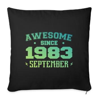 Septembre 1983 Cadeau Anniversaire Septembre 1983 - Housse de coussin décorative 45 x 45 cm - noir - Devant