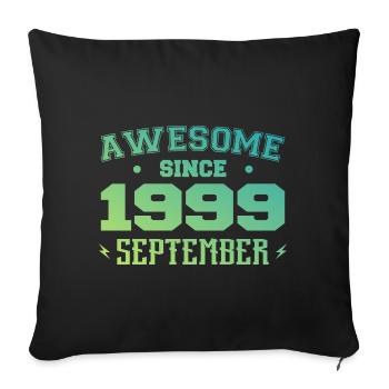 September 1999 Geburtstagsgeschenk September 1999 - Sofakissenbezug 45 x 45 cm - Schwarz - Vorne
